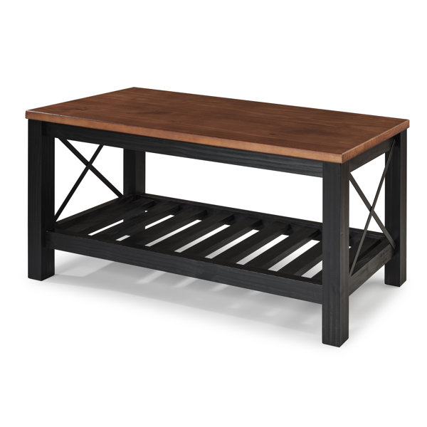 August Grove® Ardynn Solid Wood Shelves Storage Bench Wayfair